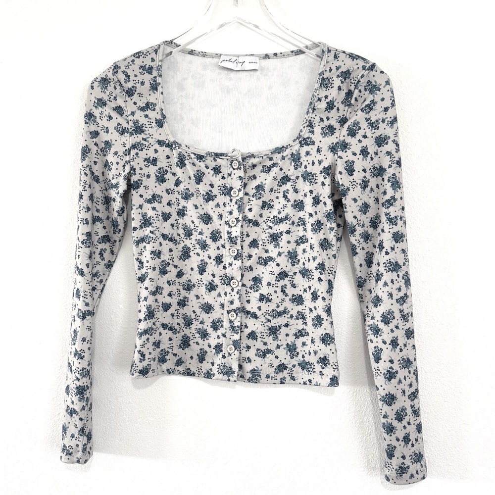 Petal & Pup | Floral Long Sleeve Navy Blouse Shirt